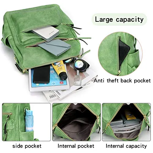 Women's Fashion Backpack Purses Multipurpose Design Convertible Satchel Handbags and Shoulder Bag PU Leather Travel bag