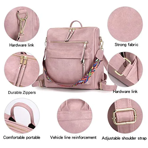 Women's Fashion Backpack Purses Multipurpose Design Convertible Satchel Handbags and Shoulder Bag PU Leather Travel bag