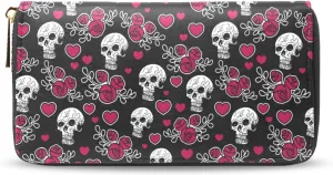 Womens Wallet PU Leather Long Purse Credit Card Clutch with Zipper Coin Purse